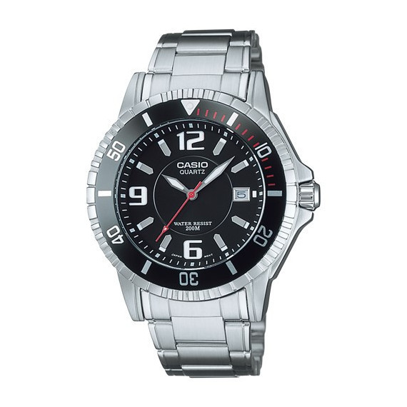 CASIO MTD-1053D-1A – Reloj Diver Negro 200M con Bisel y Brazalete de Acero