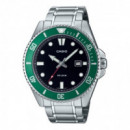 CASIO MDV-107D-3AV – Reloj Diver de Acero Inoxidable Wr 200M con Bisel Verde