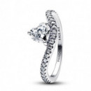 PANDORA Anillo Corazón Ondulado en Pavé 193661C01
