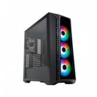 COOLER MASTER Carcasa MB520 Black Crist. Temp/vent 3X120MM Argb Frontal