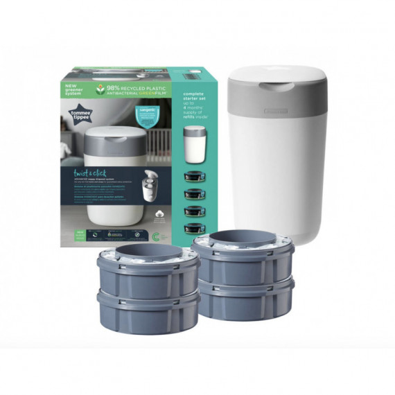 Contenedor de Pañales Twist & Click + 4 Recambios TOMMEE TIPPEE