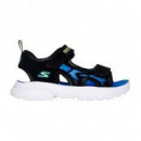 Razor Splash - Aqua Buddies Black Synthetic/ Blue & Lime Trim SKECHERS