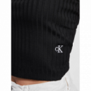 Camiseta CALVIN KLEIN Crop Top Negra