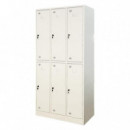 Taquilla Metalica 2 Puertas 3 Cuerpos AIRMEC 185X90X45 Cm