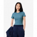 Camiseta de Canalé de Algodón de Corte Ajustado de LACOSTE