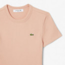 Camiseta de Canalé de Algodón de Corte Ajustado de LACOSTE
