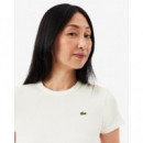 Camiseta de Canalé de Algodón de Corte Ajustado de LACOSTE