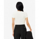 Camiseta de Canalé de Algodón de Corte Ajustado de LACOSTE