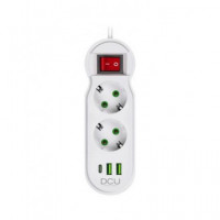 DCU Regleta 2 Enchufes +2XUSB A+1XTIPO C Blanco 37400102