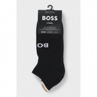 Bipack Tobilleros con Detalles de Logo Black  BOSS