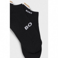 Bipack Tobilleros con Detalles de Logo Black  BOSS