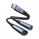 Cable Adaptador de Audio 2 en 1 Usb-c a Usb-c + 3,5MM  JOYROOM
