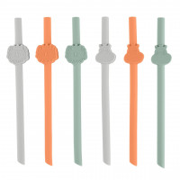 Set Pajitas Silicona 6UD. CHICCO