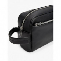 Tjm Heritage Leather Washbag Black  TOMMY HILFIGER