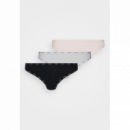 3PACK Tanga GUESS Negro-blanco-rosa