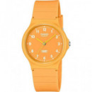 CASIO MQ-24B-9BEF Reloj Analogico, Resistente Al Agua, Correa de Resina Naranja