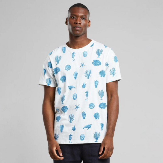Camisetas Hombre Camiseta DEDICATED Stockholm Ocean Life Aop Off White