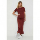 Vestidos Slash Nk Rouched MIDI  TOMMY HILFIGER