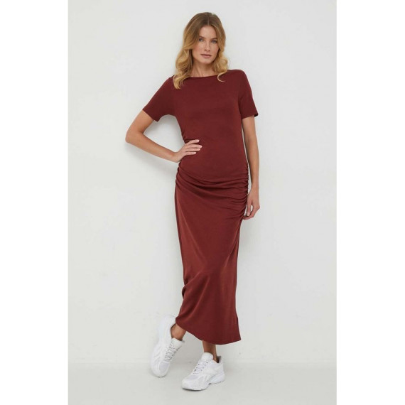 Vestidos Slash Nk Rouched MIDI  TOMMY HILFIGER