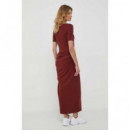Vestidos Slash Nk Rouched MIDI  TOMMY HILFIGER