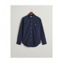 Camisas Reg Cotton Linen Shirt  GANT