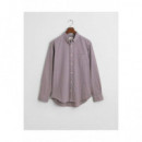 Camisas Reg Poplin Micro Gingham Shirt Rojo  GANT
