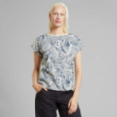 Camisetas Mujer Camiseta DEDICATED Visby Clay Swirl Light Aop Oat White