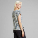 Camisetas Mujer Camiseta DEDICATED Visby Clay Swirl Light Aop Oat White