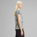 Camisetas Mujer Camiseta DEDICATED Visby Clay Swirl Light Aop Oat White