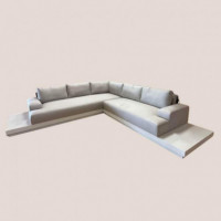 Sofá Rinconera Santiago con Tejido Sunbrella® Color Blanco/marble Hartman®  HARTMAN OUTDOOR FURNITURE