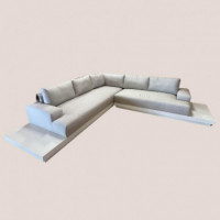 Sofá Rinconera Santiago con Tejido Sunbrella® Color Blanco/marble Hartman®  HARTMAN OUTDOOR FURNITURE