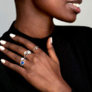 Anillo en Plata de Ley Elegancia Atemporal Azul 198863C02  PANDORA