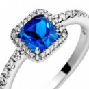 Anillo en Plata de Ley Elegancia Atemporal Azul 198863C02  PANDORA