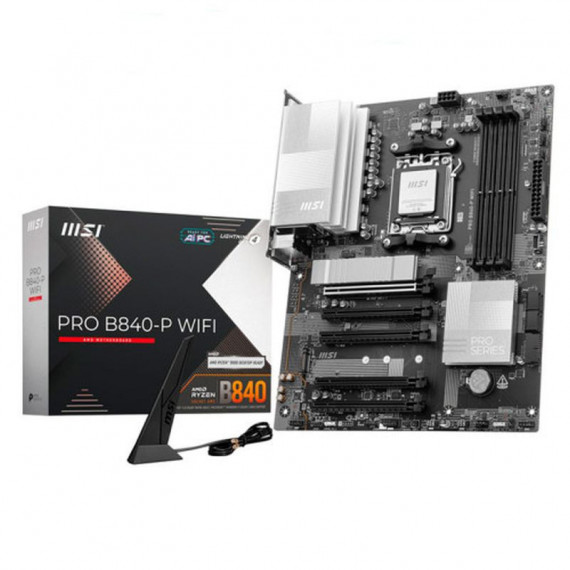 MSI Placa Base Pro B840-P Wifi AMD,AM5,B840,4DDR5,USB Type-c,wifi,aura,atx