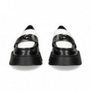 Mocasin Plataforma Blanco+negro  COACH