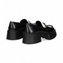 Mocasin Plataforma Blanco+negro  COACH