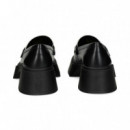 Mocasin Plataforma Blanco+negro  COACH