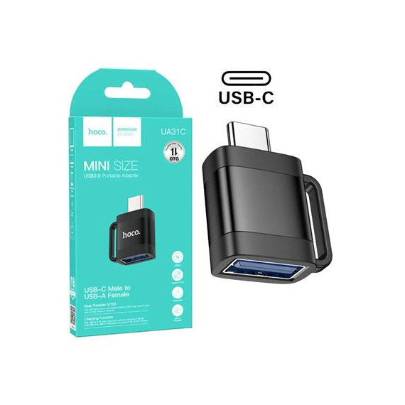 HOCO Adaptador Otg Tipo C/m a USB A/h UA31C Negro