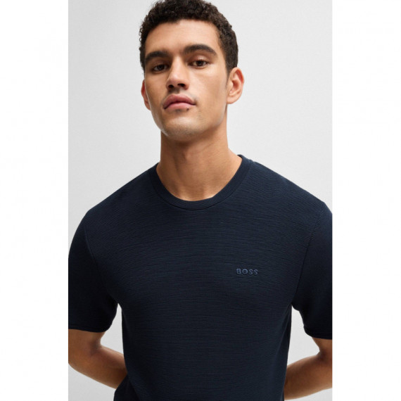 Rib T-shirt 10265768 01 Dark Blue  BOSS