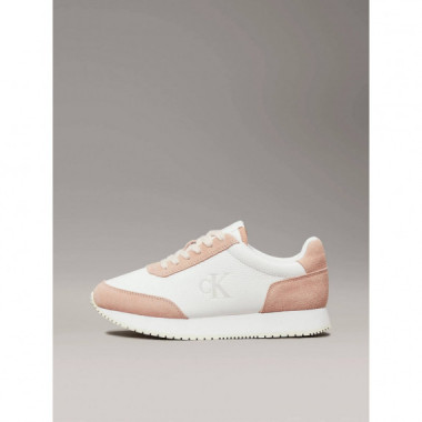 Runner Laceup Low Mix Mg Bright White/tu  CALVIN KLEIN