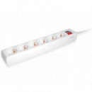 REGLETA AISENS CON 6 TOMAS CON INTERRUPTOR CABLE 1