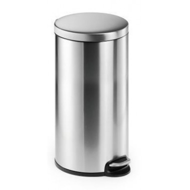 PAPELERA DE PEDAL 30 LITROS CROMADA BASCULANTE