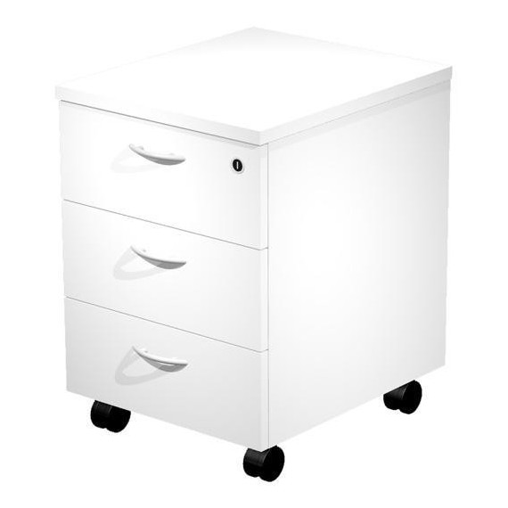 CAJONERA BAJO MESA 3 CAJONES RUEDAS BLANCO