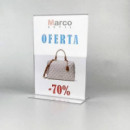 PORTACARTEL EN T DIN A4 VERTICAL 30x21x9,5 cm