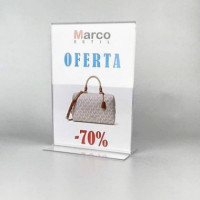 PORTACARTEL EN T DIN A5 VERTICAL 21,5x15x8,3 cm