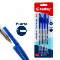 BLISTER 4 BOLIGRAFO SENCILLO AZUL