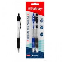 BLISTER BOLIGRAFO KATHAY RETRACTIL ACEITE AZUL+NEG