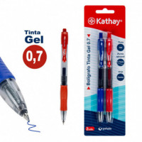 BLISTER 2 BOLIGRAFO RETRACTIL GEL AZUL+ROJO