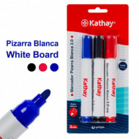 BLISTER 3 ROTULADOR PIZARRA BLANCA AZ+NEG+ROJO