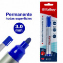 BLISTER ROTULADOR KATHAY GRUESO 3 mm AZUL